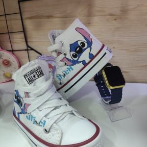 Tênis cano alto stitch branco